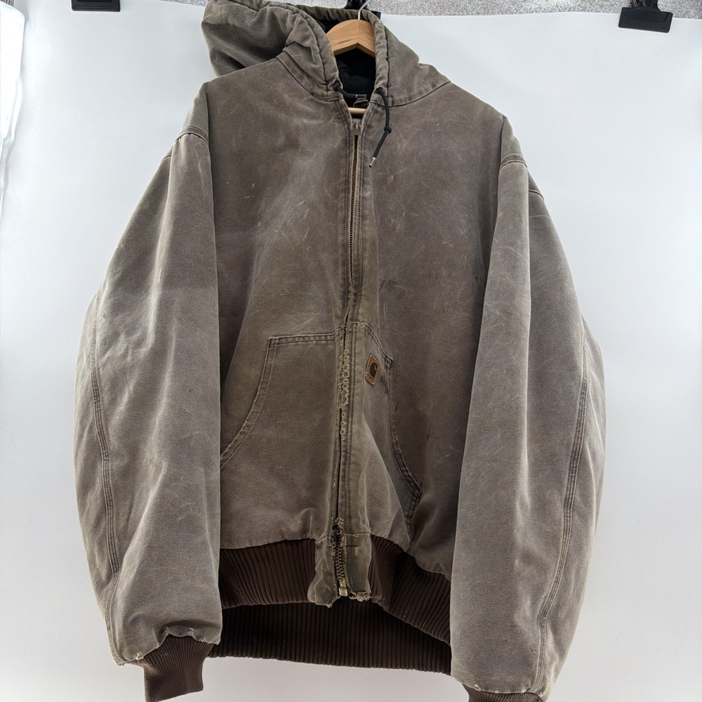 Vintage Carhartt J130 MOS Sandstone Active Jacket Moss Green Men's 2XLT TALL USA